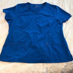 Cherokee Infinity Split/Round Neck Scrub Top Royal